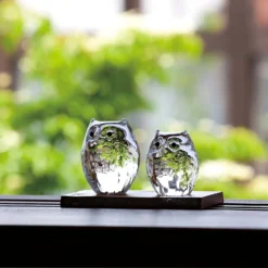 ADERIA Tsugaru Vidro Soda-Lime Glass Parent And Child Owls Ornament -Kitchenware Sales Shop ADERIATsugaruVidroSoda LimeGlassParentandChildOwlsOrnament 4