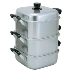 AKAO Aluminium Three-Tier Square Steamer