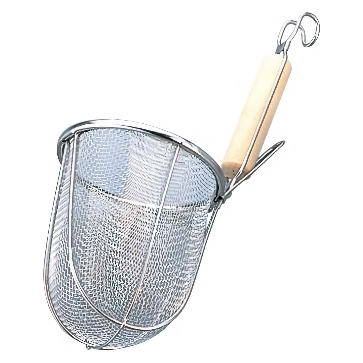 Benkei Stainless Steel Udon Tebo Noodle Strainer Round Base With Wooden Handle 1 Benkei Stainless Steel Udon Tebo Noodle Strainer Round Base With Wooden Handle