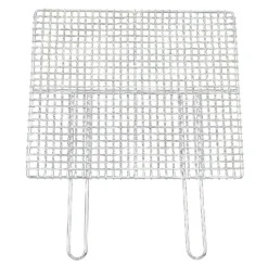 EBM Stainless Steel Chrome Plated Barbecue Grill Mesh Double Handle