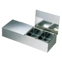 EBM Stainless Steel Yakumi Seasoning Container Double Cover Type