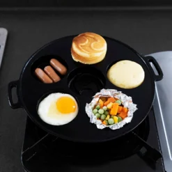 Gifu-Asahi Cast-Iron 6-Piece Obanyaki Pan (Tomoe Pattern) -Kitchenware Sales Shop Gifu AsahiCast Iron6 PieceObanyakiPan TomoePattern 2