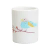 HAREKUTANI Porcelain Perch Bird Toothbrush Stand