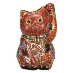 Kutani Ware Porcelain Maneki Neko Figurine 3.2-Go