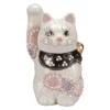 Kutani Ware Porcelain Maneki Neko Figurine Hanamurasaki 4-Go