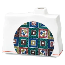 Kutani Ware Porcelain Single-flower Vase Flagstones