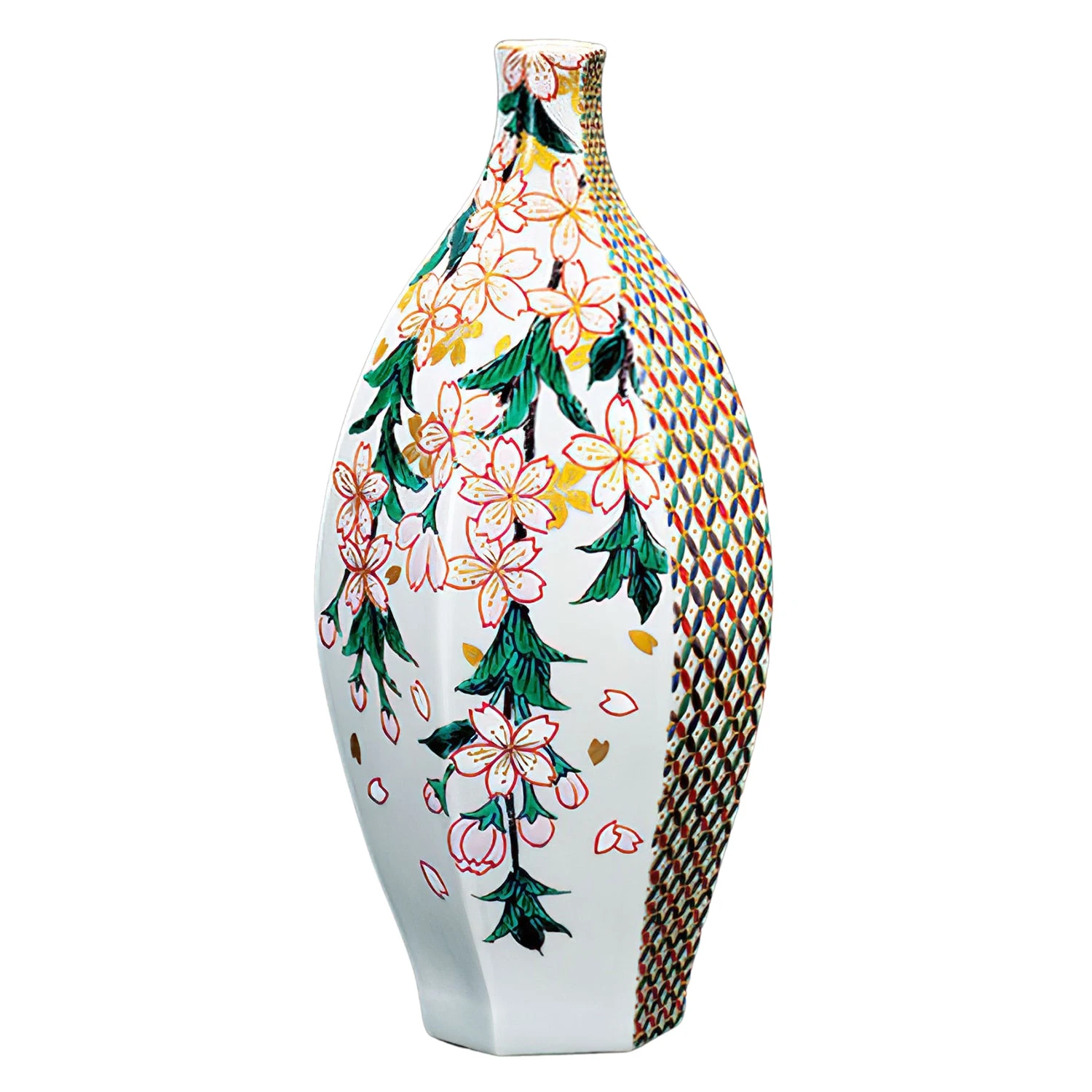 Kutani Ware Porcelain Single-flower Vase Flowers 1 Kutani Ware Porcelain Single-flower Vase Flowers