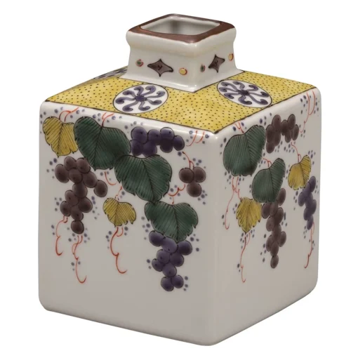 Kutani Ware Porcelain Single-flower Vase Grapes -Kitchenware Sales Shop KutaniWarePorcelainSingle flowerVaseGrapesK7 1214