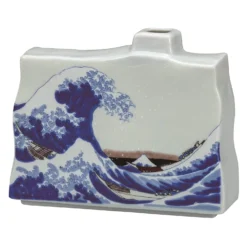 Kutani Ware Porcelain Single-flower Vase Kanagawaoki Namiura