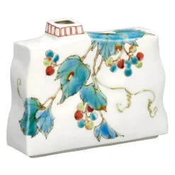 Kutani Ware Porcelain Single-flower Vase Wild Grapes