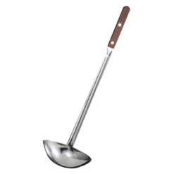 MARUTAMA Stainless Steel Double-Sided-Scooping Long Ladle With Wooden Handle