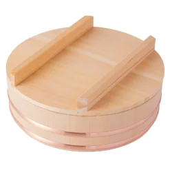 Miyabi Urushi Hangiri Sawara Wooden Rice Mixing Bowl With Lid