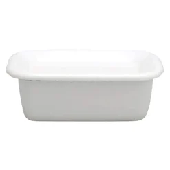 Noda Horo White Series Enamel Rectangle Deep Food Containers With Enamel Lid