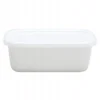 Noda Horo White Series Enamel Rectangle Deep Food Containers With Lid