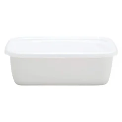 Noda Horo White Series Enamel Rectangle Deep Food Containers With Lid -Kitchenware Sales Shop NodaHoroWhiteSeriesEnamelRectangleDeepFoodContainerswithLid 3