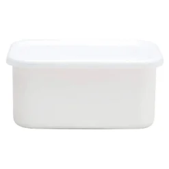 Noda Horo White Series Enamel Rectangle Deep Food Containers With Lid -Kitchenware Sales Shop NodaHoroWhiteSeriesEnamelRectangleDeepFoodContainerswithLid 4