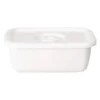 Noda Horo White Series Enamel Rectangle Deep Food Containers With Sealed Lid