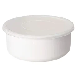 Noda Horo White Series Enamel Round Food Containers With Lid