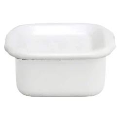 Noda Horo White Series Enamel Square Food Containers With Enamel Lid