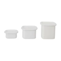 Noda Horo White Series Enamel Square Food Containers With Enamel Lid -Kitchenware Sales Shop NodaHoroWhiteSeriesEnamelSquareFoodContainerswithEnamelLid 4