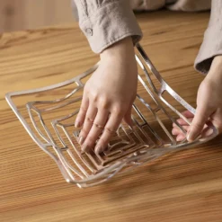 Nousaku KAGO Hand-Crafted Cast Tinware Flexible Folding Basket – Square -Kitchenware Sales Shop NousakuKAGOHand CraftedCastTinwareFlexibleFoldingBasket Square 10