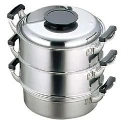 PEACH BRAND Stainless Steel Three-Tier Steamer