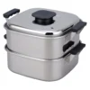 PEACH BRAND Stainless Steel Two-Tier Square Steamer