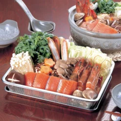 Three Snow Stainless Steel Rectangle Deep Mesh Colander (6.5 Mesh) -Kitchenware Sales Shop Shin EtsuStainlessSteelRectangleDeepMeshColander 6.5Mesh 3