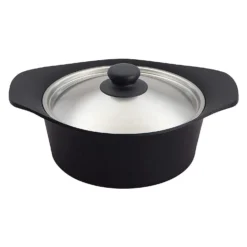Sori Yanagi Cast Iron Induction Deep Casserole 22cm With Stainless Steel Lid