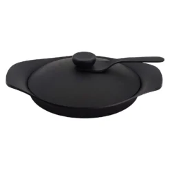Sori Yanagi Cast Iron Induction Oil Pan Griddle 22cm With Lid & Fork