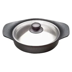 Sori Yanagi Cast Iron Induction Shallow Casserole 22cm With Stainless Steel Lid