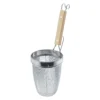 Three Snow Stainless Steel Deep Udon Tebo Noodle Strainer With Wooden Handle