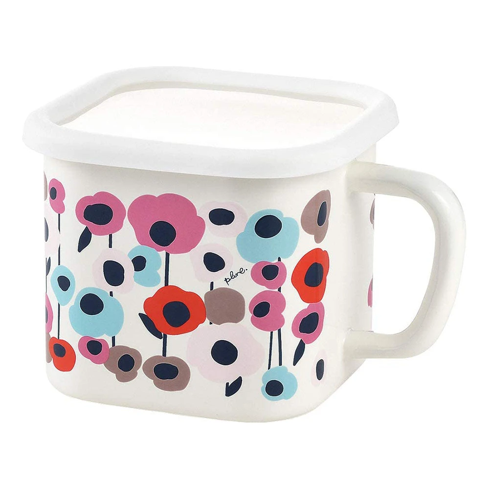 Yutaka Horo Enameled Multi Square Pot Fluffy Flower 1 Yutaka Horo Enameled Multi Square Pot Fluffy Flower