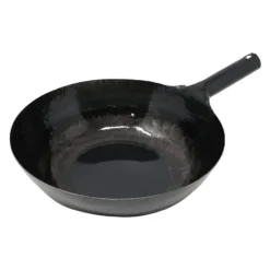Yamada Hammered Iron Flat Bottom Wok (1.6mm Thickness)